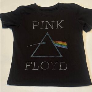 Pink Floyd Black Tee with Rainbow Prism Design